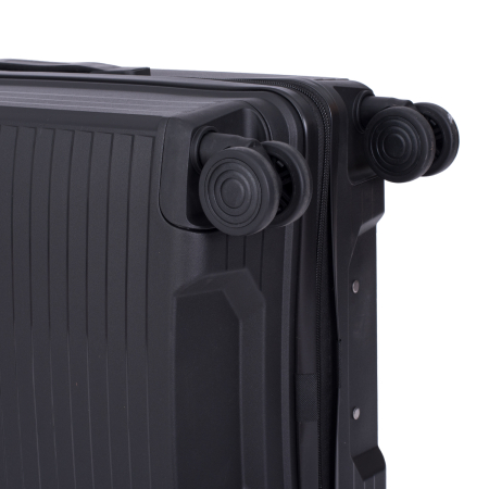 Valiză Troler Mediu 65x43x24 cm, 63 litri, Polipropilenă, 4 Roți Duble, negru [7]