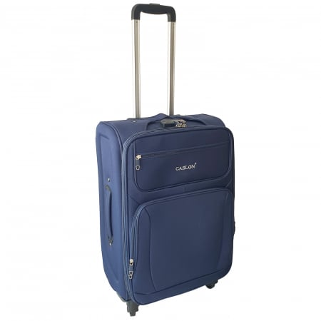 Valiză troler material textil, 4 roți, bleumarin, mediu, TRC21 [0]