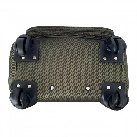 Trolere - Valiză troler material textil, 4 roți, verde, mic, TRC76