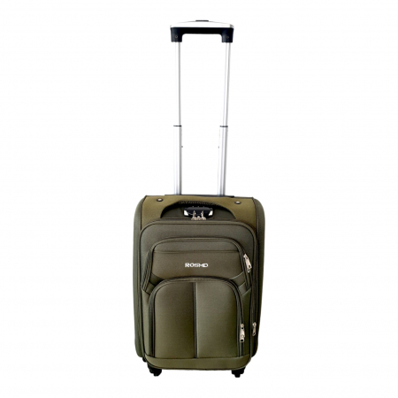 Trolere - Valiză troler material textil, 4 roți, verde, mic, TRC76