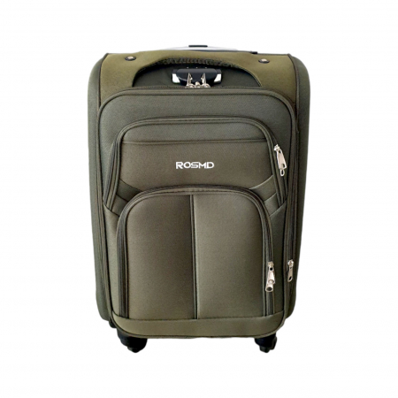 Trolere - Valiză troler material textil, 4 roți, verde, mic, TRC76
