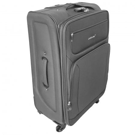 Trolere - Valiză troler material textil, 4 roți, gri, 3 mărimi disponibile, TRC34