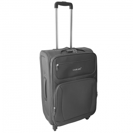 Trolere - Valiză troler material textil, 4 roți, gri, mediu, TRC33