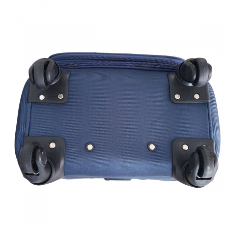 Trolere - Valiză troler material textil, 4 roți, bleumarin, mic sau mediu, TRC73