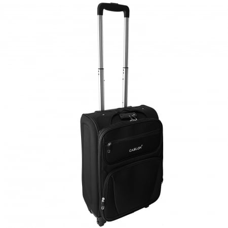 Trolere - Valiză troler material textil, 4 roți, negru, mic, TRC24