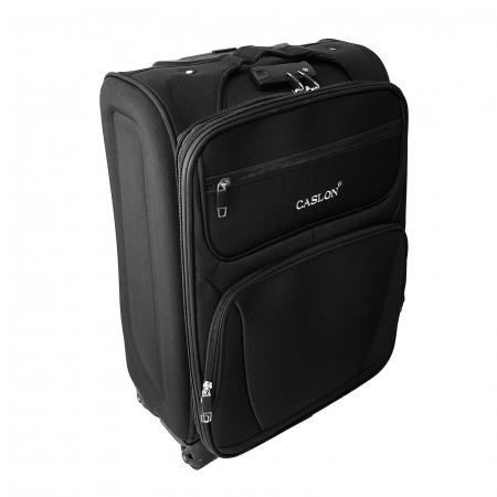 Trolere - Valiză troler material textil, 4 roți, negru, mic, TRC24