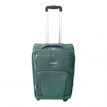 Trolere - Valiză troler material textil, 4 roți, verde, mediu, TRC85