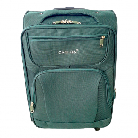Trolere - Valiză troler material textil, 4 roți, verde, mic, TRC84