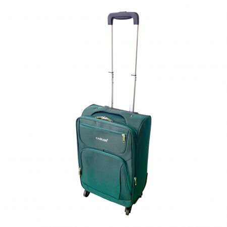 Trolere - Valiză troler material textil, 4 roți, verde, mic, TRC84