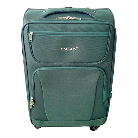 Trolere - Valiză troler material textil, 4 roți, verde, mediu, TRC85