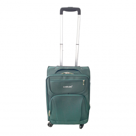 Trolere - Valiză troler material textil, 4 roți, verde, mic, TRC84