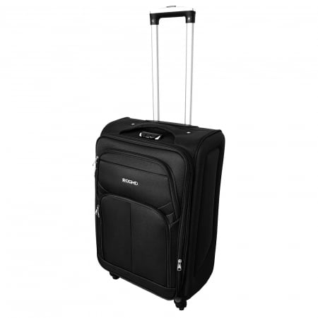 Trolere - Valiză troler material textil, 4 roți, negru, mic sau mediu, TRC81