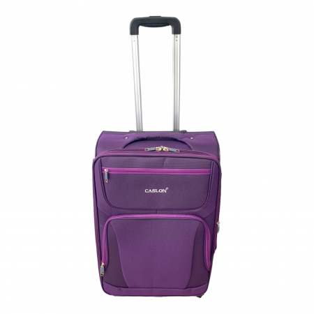 Trolere - Valiză troler material textil, 4 roți, mov, mediu, TRC89