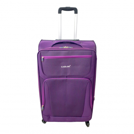 Trolere - Valiză troler material textil, 4 roți, mov, 3 mărimi disponibile, TRC90