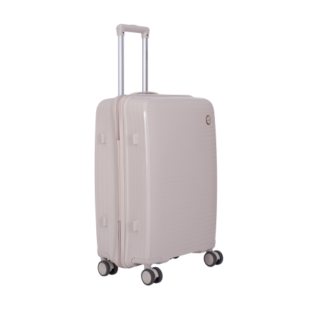 Valiză Troler Mic 55x36x20 cm, 38 litri, Polipropilenă, 4 Roți Duble, crem [0]
