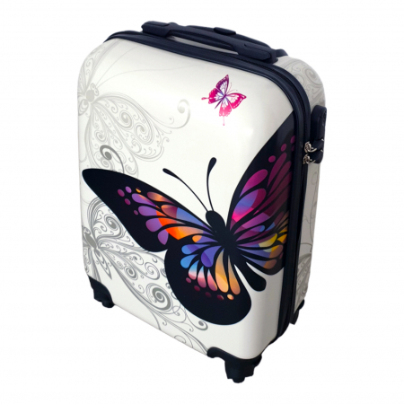 Lifestyle - Valiză troler ABS, fluture, 4 roți, mic, TRC36