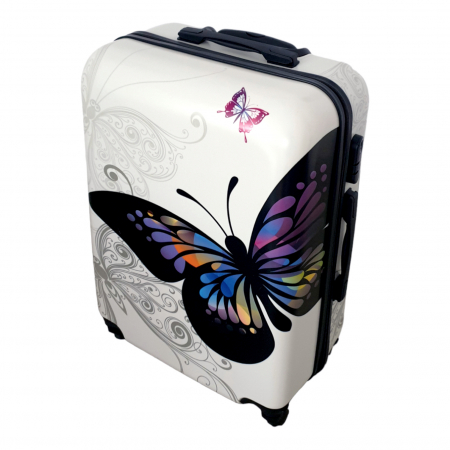Trolere - Valiză troler ABS, fluture, 4 roți, 3 mărimi disponibile, TRC38