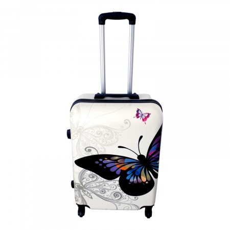 Trolere - Valiză troler ABS, fluture, 4 roți, 3 mărimi disponibile, TRC38