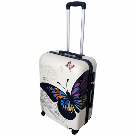 Trolere - Valiză troler ABS, fluture, 4 roți, 3 mărimi disponibile, TRC38