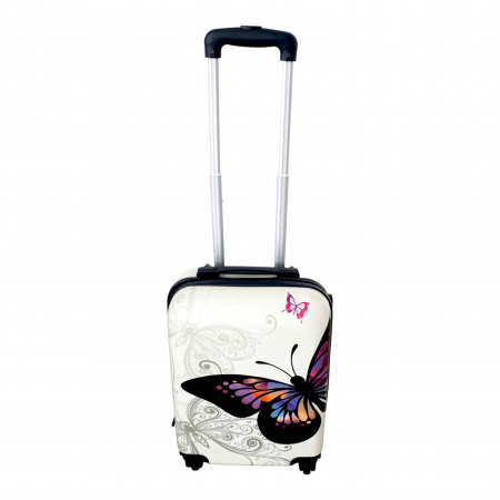 Lifestyle - Valiză troler ABS, fluture, 4 roți, mic, TRC36