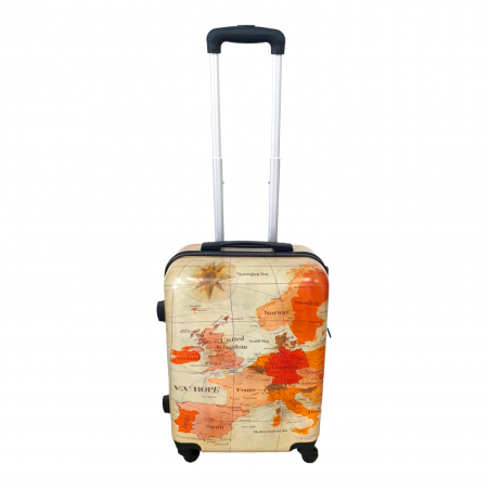 Trolere - Valiză troler ABS, hartă, 4 roți, mediu, TRC41