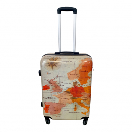 Trolere - Valiză troler ABS, hartă, 4 roți, 3 mărimi disponibile, TRC42