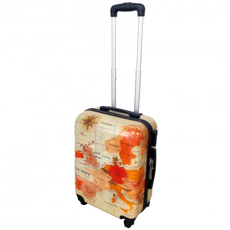 Trolere - Valiză troler ABS, hartă, 4 roți, mediu, TRC41