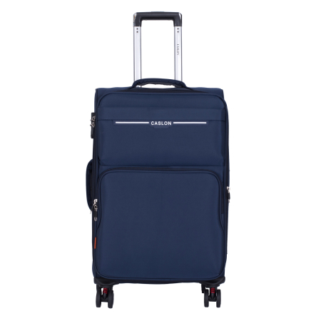 Valiză troler textil, bleumarin, 4 roți antișoc, mediu [1]