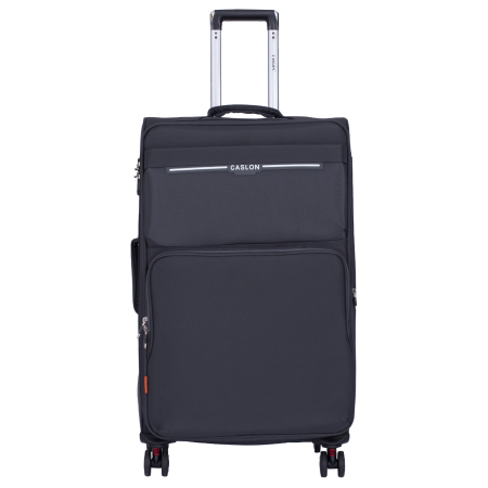 Trolere - Valiză troler textil, gri, 4 roți, 3 dimensiuni disponibile (S, M, L)