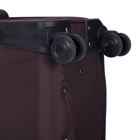 Valiză troler textil, maro, 4 roți, 50 litri, mic [5]