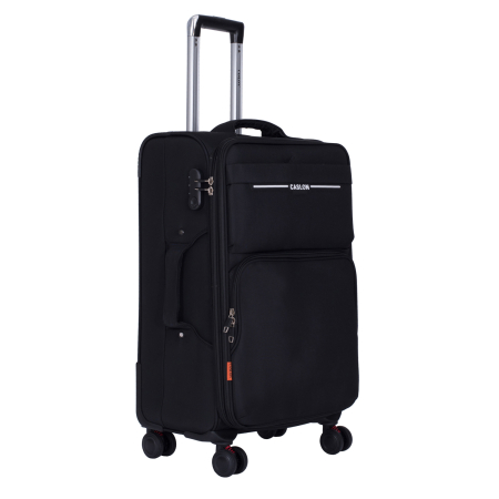 Trolere - Valiză troler textil, negru, 4 roți antișoc, 3 dimensiuni (S, M, L)