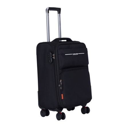 Valiză troler textil, negru, 4 roți antișoc, 50 litri, mic [0]