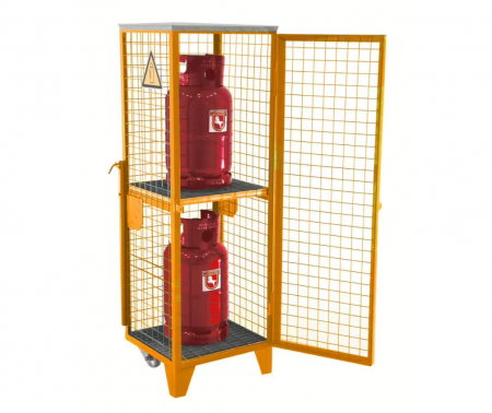 Suport butelii - Depozit mobil pentru butelii de gaz BAUER GFD-R 2 pentru 2 butelii de 11 kg