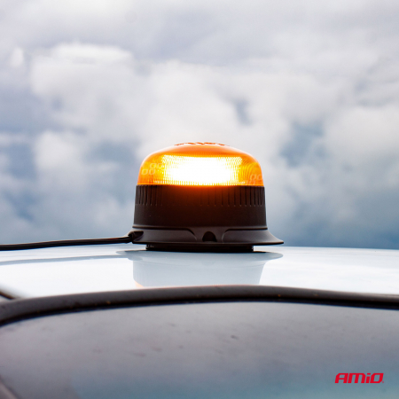 Girofar cu 18 leduri 12/24V -W213b, prindere pe 3 suruburi R65 R10 IP56 [0]