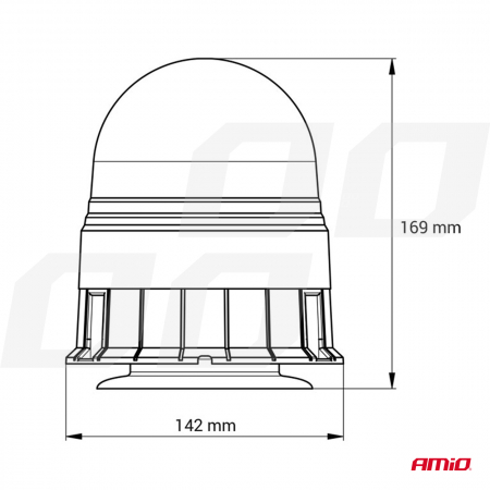 Girofar LED 12/24V cu Sticlă Galbenă - Model W09M MAG/3 BOLT [2]