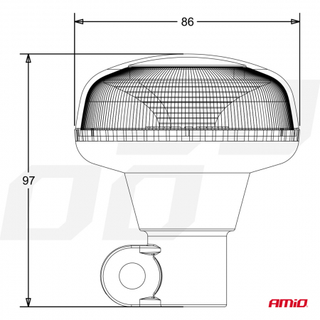 Girofar pentru tijă fixă W21p R65 R10 18 LED 12-24V IP56 [1]