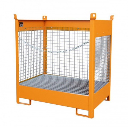 Dispozitive ridicare butoaie - Palet transportare cu pereti din plasa de sarma FSP-2-D