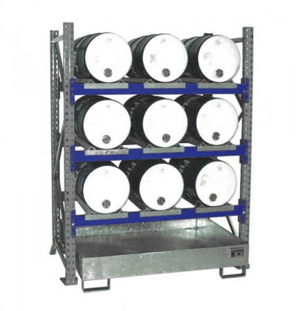 Rafturi - Raft depozitare 9 butoaie x 60 l tip 3004