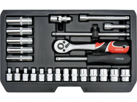 Trusa tubulare 1/4'' cu antrenor cliket 25 buc [2]