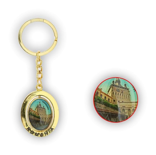 Breloc metalic Sighisoara auriu SVR154 [2]