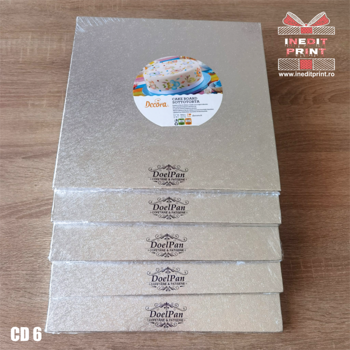 Cake Drum personalizat pătrat Argintiu PREMIUM (Decora) CD6 [2]