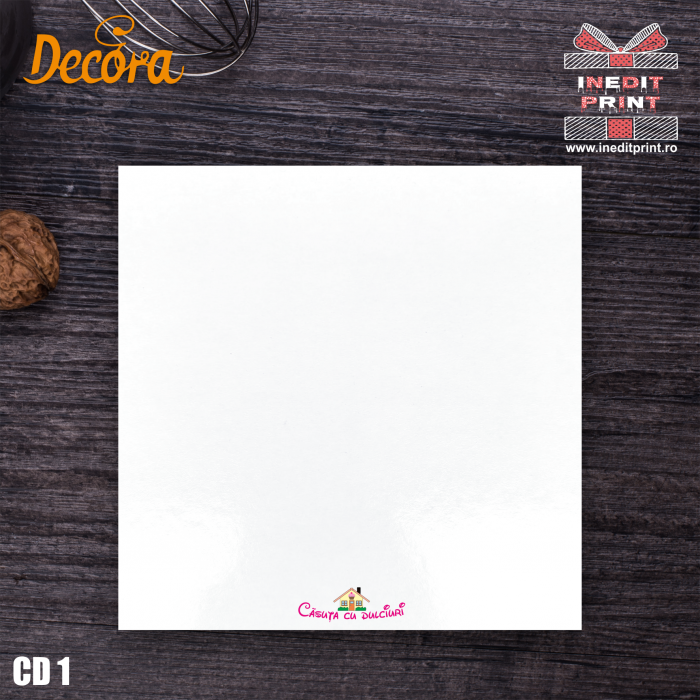 Cake Drum personalizat pătrat Alb (Decora) CD1 [2]