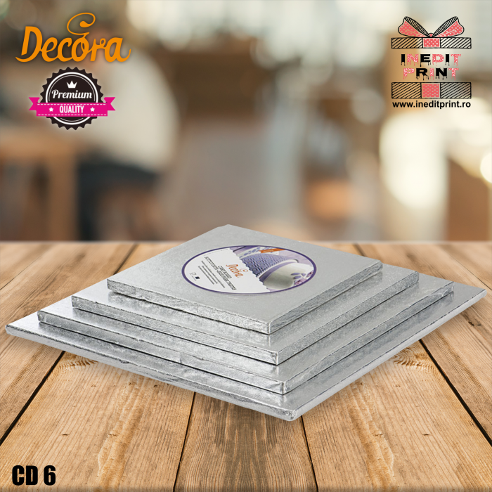 Cake Drum personalizat pătrat Argintiu PREMIUM (Decora) CD6 [5]