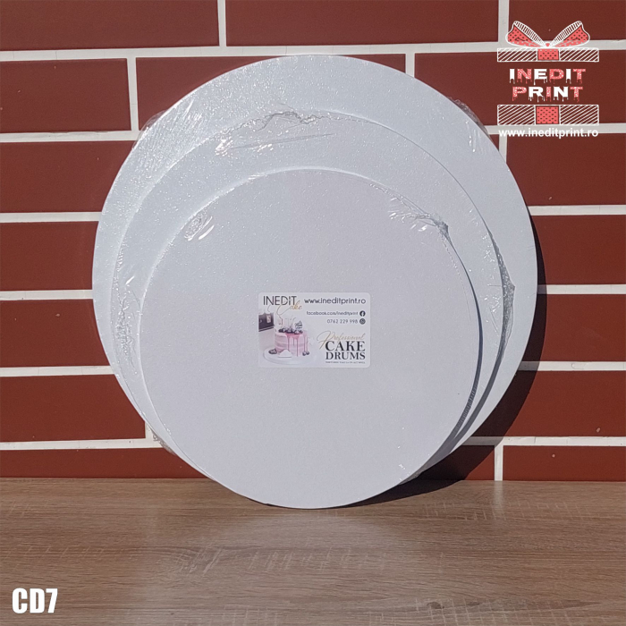 Cake Drum personalizat premium rotund Alb Inedit Print CD7 [4]