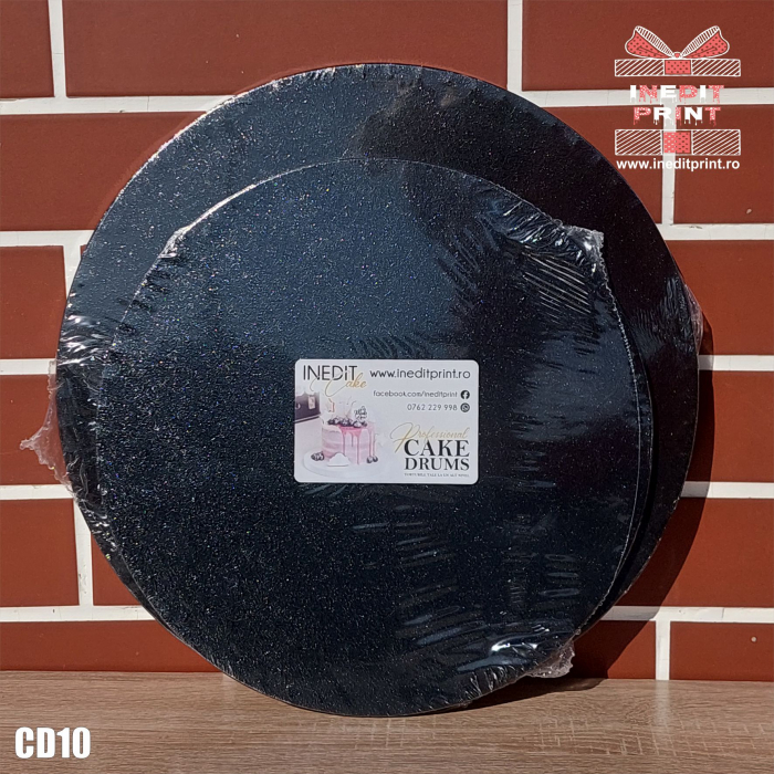 Cake Drum personalizat premium rotund Negru Inedit Print CD10 [4]