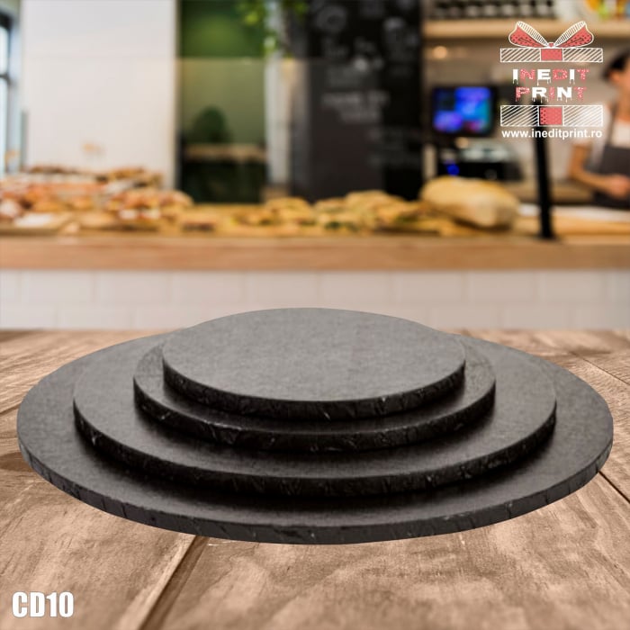 Cake Drum personalizat premium rotund Negru Inedit Print CD10 [3]