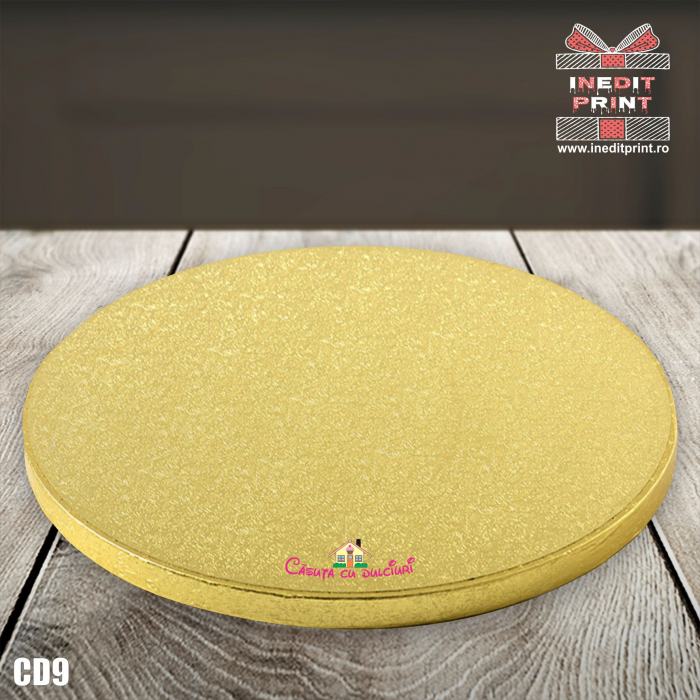 Cake Drum personalizat premium rotund Auriu Inedit Print CD9 [2]