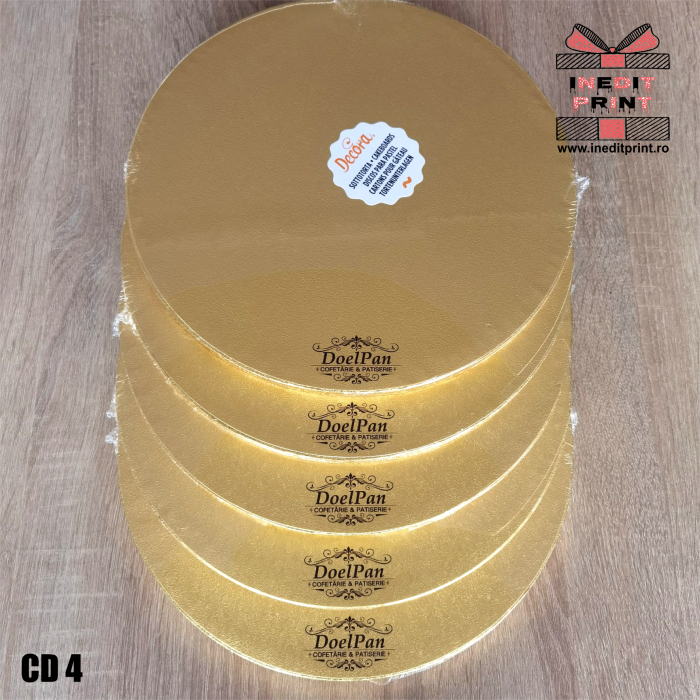 Cake Drum personalizat rotund Auriu PREMIUM (Decora) CD4 [4]