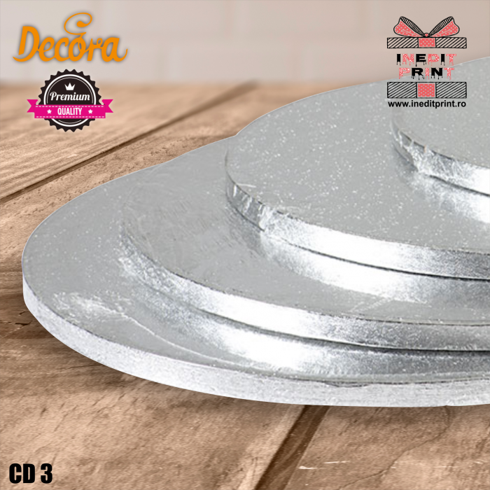Cake Drum personalizat rotund Argintiu PREMIUM (Decora) CD3 [5]