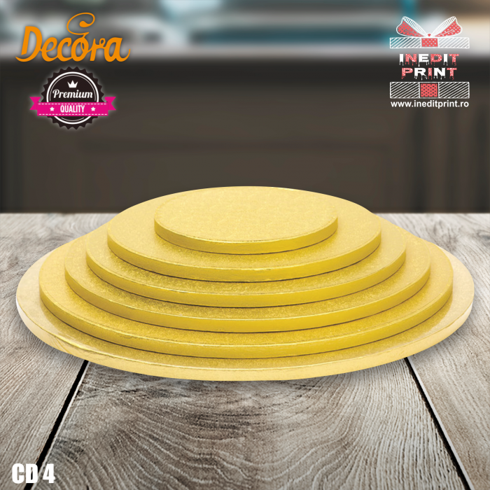 Cake Drum personalizat rotund Auriu PREMIUM (Decora) CD4 [7]